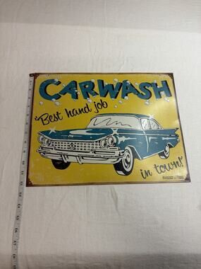 Holden U Moore Car Wash Tin Metal Sign 16x12.5 Retro Garage Man Cave Wall Decor